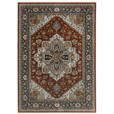 Oriental Weavers Aberdeen 1144R Red and Blue Extra Large Room Anchor Polyester Area Rug - 9'10" x 12'10"