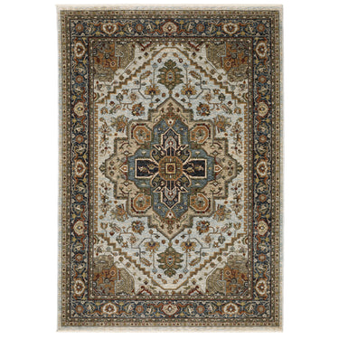 Oriental Weavers Aberdeen 1144W Beige and Sky Blue Extra Large Room Anchor Polyester Area Rug - 9'10" x 12'10"