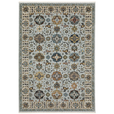 Oriental Weavers Aberdeen 561W1 Blue and Beige Medium Living Room Rug Traditional Area Rug - 5'3" x 7'6"