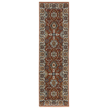 Oriental Weavers Aberdeen 562R1 Red and Ivory Hallway Runner Polyester Runner Rug - 2'3" x 7'6"