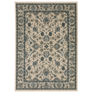 Oriental Weavers Aberdeen 070I1 Beige and Blue Small Entryway Accent Polyester Area Rug - 2' x 3'