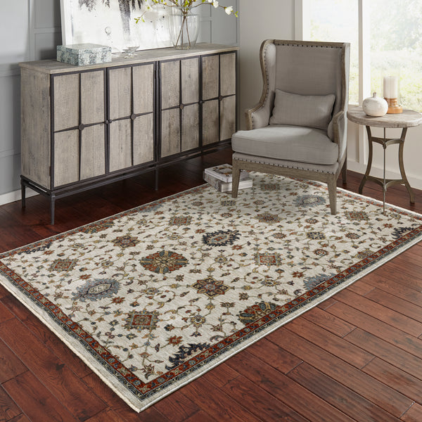 Oriental Weavers Aberdeen 751W1 Ivory and Multi Hallway Runner Traditional Runner Rug - 2'3