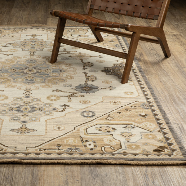 Oriental Weavers Acacia Natural ACA03 Tan and Gray Extra Large Room Anchor Wool Area Rug - 9'10