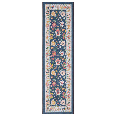 Oriental Weavers Addison ADD03 Blue and Multi Hallway Runner Medallion Runner Rug - 2' x 7'