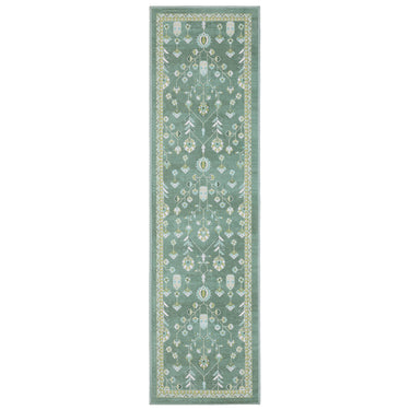 Oriental Weavers Addison Blue ADD08 Teal and Green Hallway Runner Medallion Runner Rug - 2' x 7'