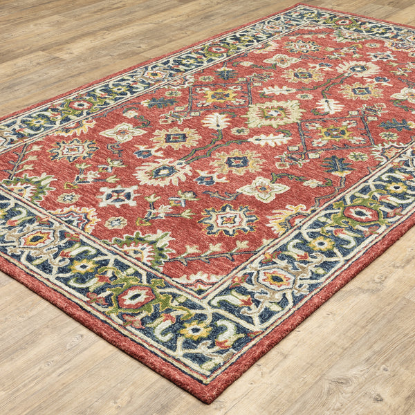 Oriental Weavers Alfresco 28404 Red and Blue Medium Living Room Rug Wool Area Rug - 5' x 8' lifestyle