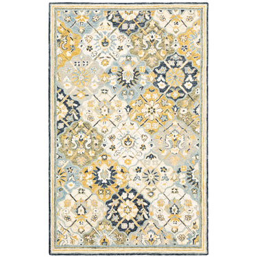 Oriental Weavers Alfresco 28406 Blue and Gold Oversized Dining Room Rug Wool Area Rug - 8' x 10'