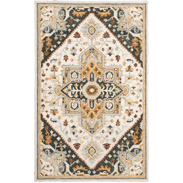 Oriental Weavers Alfresco 28407 Ivory and Charcoal Oversized Dining Room Rug Wool Area Rug - 8' x 10'