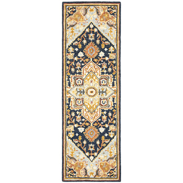 Oriental Weavers Alfresco 28408 Navy and Rust Hallway Runner Wool Runner Rug - 2'6" x 8'