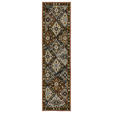 Oriental Weavers Andorra 2408A Red and Multi Hallway Runner Traditional Runner Rug - 2'3" x 8'