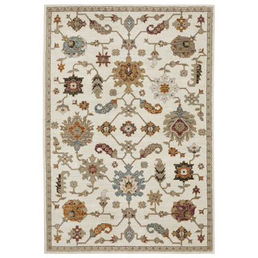 Oriental Weavers Andorra 2419B Ivory and Multi Oversized Dining Room Rug Medallion Area Rug - 8'6" x 11'7"