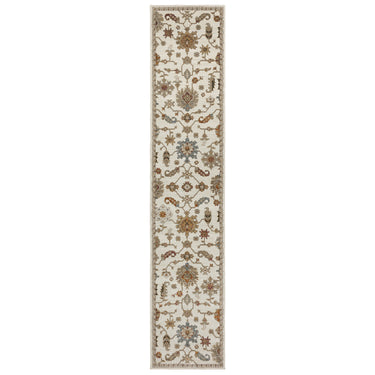 Oriental Weavers Andorra 2419B Ivory and Multi Hallway Runner Traditional Runner Rug - 2'6" x 12'