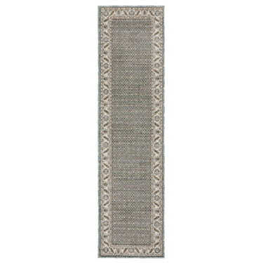 Oriental Weavers Andorra 2429A Blue and Ivory Hallway Runner Polypropylene Runner Rug - 2'3" x 8'