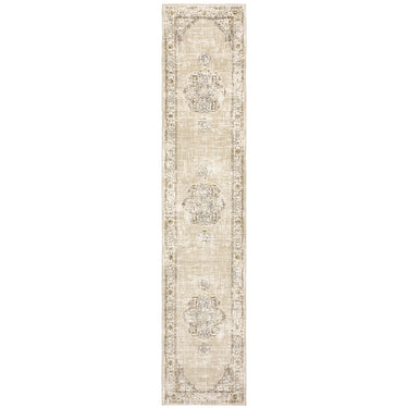 Oriental Weavers Andorra 303D0 Beige and Ivory Hallway Runner Traditional Runner Rug - 2'6" x 12'
