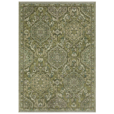 Oriental Weavers Andorra 3709C Green and Gold Oversized Dining Room Rug Traditional Area Rug - 8'6" x 11'7"