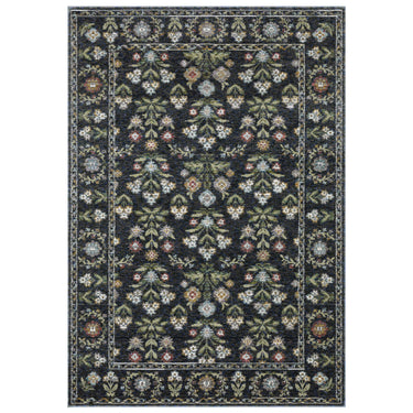 Oriental Weavers Andorra 3710A Blue and Multi Compact Bedroom Accent Polypropylene Area Rug - 3'3" x 5'2"