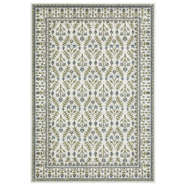 Oriental Weavers Andorra 3717C Ivory and Blue Oversized Dining Room Rug Traditional Area Rug - 8'6" x 11'7"