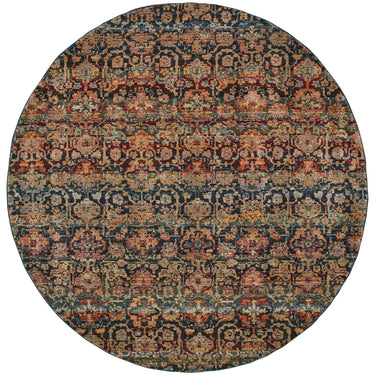Oriental Weavers Andorra Multicolor 6836C Multi and Blue Round Accent Abstract Round Rug - 7'10" Round
