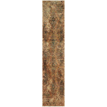 Oriental Weavers Andorra 6845D Gold and Brown Hallway Runner Medallion Runner Rug - 2'6" x 12'