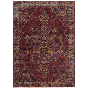 Oriental Weavers Andorra 7135E Red and Gold Small Entryway Accent Polypropylene Area Rug - 1'10" x 3'2"