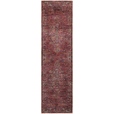 Oriental Weavers Andorra 7135E Red and Gold Hallway Runner Traditional Runner Rug - 2'3" x 8'