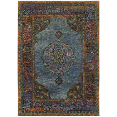 Oriental Weavers Andorra 7139A Blue and Multi Oversized Dining Room Rug Polypropylene Area Rug - 7'10" x 10'10"