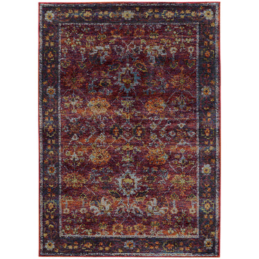 Oriental Weavers Andorra 7153A Red and Purple Compact Bedroom Accent Polypropylene Area Rug - 3'3" x 5'2"