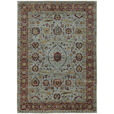 Oriental Weavers Andorra 7155A Blue and Red Extra Large Room Anchor Polypropylene Area Rug - 10' x 13'2"