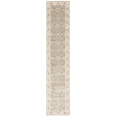 Oriental Weavers Andorra Grey 8929H Gray and Ivory Hallway Runner Medallion Runner Rug - 2'6" x 12'