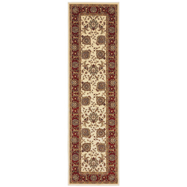 Oriental Weavers Ariana 117J3 Ivory and Red Hallway Runner Polypropylene Runner Rug - 2'7" x 9'4"