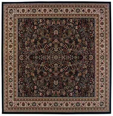 Oriental Weavers Ariana 213K8 Black and Ivory Square Room Accent Traditional Square Rug - 8' Square