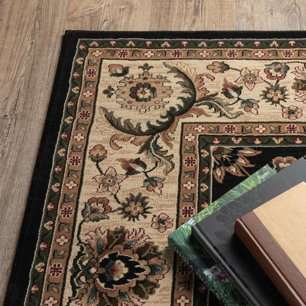 Oriental Weavers Ariana 311K3 Black and Ivory Square Room Accent Polypropylene Square Rug - 8' Square lifestyle