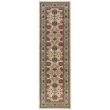 Oriental Weavers Ariana 431O3 Ivory and Red Hallway Runner Polypropylene Runner Rug - 2'3" x 7'9"