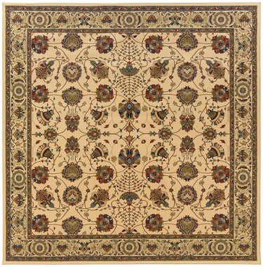 Oriental Weavers Ariana 431O3 Ivory and Red Square Room Accent Floral Square Rug - 8' Square
