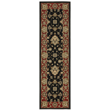 Oriental Weavers Ariana 623M3 Black and Red Hallway Runner Polypropylene Runner Rug - 2'3" x 7'9"