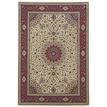 Oriental Weavers Ariana 095J3 Ivory and Red Oversized Dining Room Rug Medallion Area Rug - 7'10" x 11'