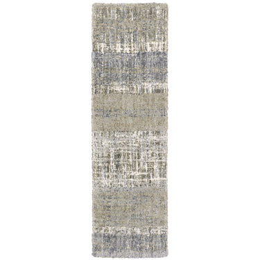 Oriental Weavers Aspen Grey 530J9 Gray and Ivory Hallway Runner Abstract Runner Rug - 2'3" x 7'6"