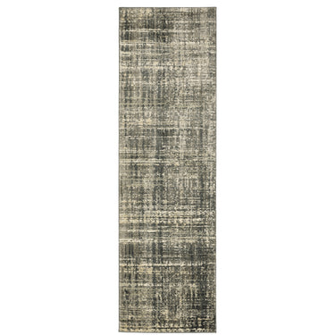 Oriental Weavers Astor Black 2541M Charcoal and Beige Hallway Runner Polypropylene Runner Rug - 2'3" x 7'6"