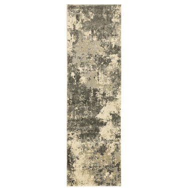 Oriental Weavers Astor Grey 7150D Gray and Beige Hallway Runner Modern Runner Rug - 2'3" x 7'6"