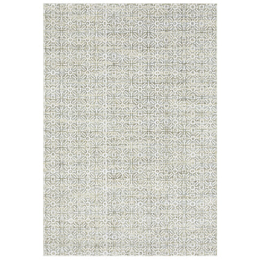 Oriental Weavers Atlas 3721K Ivory and Green Hallway Runner Transitional Runner Rug - 2'6" x 12'