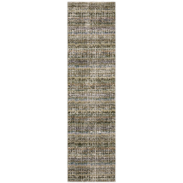 Oriental Weavers Atlas 747A0 Green and Multi Hallway Runner Abstract Runner Rug - 2'6" x 12'
