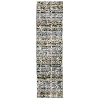 Oriental Weavers Atlas 747B0 Blue and Green Hallway Runner Abstract Runner Rug - 2'6" x 12'