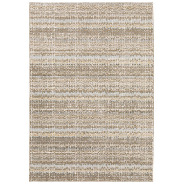 Oriental Weavers Atlas 747E0 Ivory and Gray Extra Large Room Anchor Abstract Area Rug - 10' x 13'2"