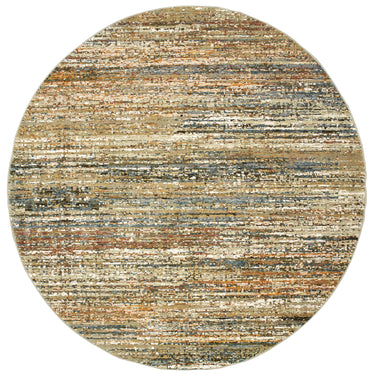 Oriental Weavers Atlas 8037J Gold and Green Round Accent Transitional Round Rug - 7'10" Round