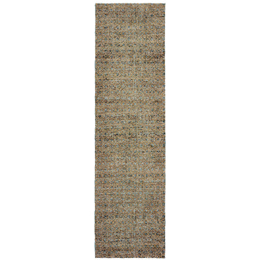 Oriental Weavers Atlas 8048B Blue and Gold Hallway Runner Transitional Runner Rug - 2'3" x 8'