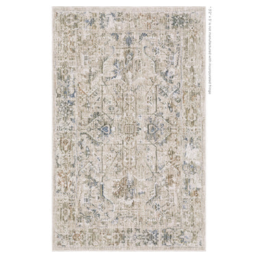 Oriental Weavers Avalon AVA02 Beige and Blue Compact Bedroom Accent Traditional Area Rug - 3'2" x 5'
