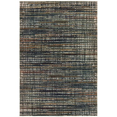 Oriental Weavers Bowen 1332H Black and Navy Extra Large Room Anchor Abstract Area Rug 9'10" x 12'10" β full overhead view of the rug