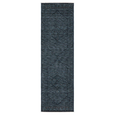 Oriental Weavers Capella CAP01 Blue and Teal Hallway Runner Medallion Runner Rug 2'3" x 7'6" β runner shape view