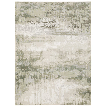 Oriental Weavers Caravan 2061W Beige and Green Extra Large Room Anchor Modern Area Rug 9'10" x 12'10" β full overhead view of the rug