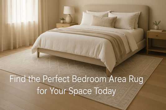 Find the perfect bedroom area rug to match your space and style – soft, elegant, and modern design